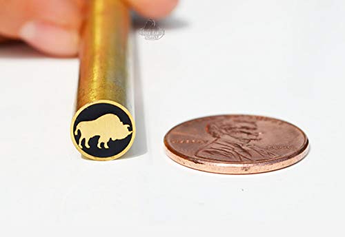 Mosaic Pin 1cm Knife Making Jewelry Handle Scales Grips Knives (#118B American Buffalo Bison-Brass)