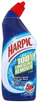 Harpic Limescale Remover Toilet Cleaner 750ml - Fresh , Removes 100% Limescale, x5 Better Than Bleach (Pack of 12)