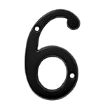 (#6) BOLTON 3 Inch Solid Brass Dark Oil Bronze Finish House Number Raised 1/6
