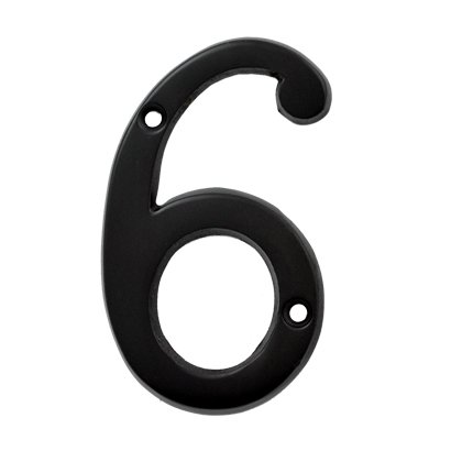 (#6) BOLTON 3 Inch Solid Brass Dark Oil Bronze Finish House Number Raised 1/6