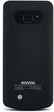 Samsung Galaxy S7 Edge Battery Case, KOVOL Portable Ultra Slim Rechargeable Protective Backup Power Bank Case Charging Case with Holder Function for Samsung Galaxy S7 Edge - Black, 5200 mAh