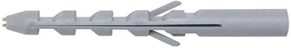 Merriway BH05547 (20 Pcs) Heavy Duty Rimless Nylon Hardwall Concrete Anchor Wallplug, Grey M6 x 30 - Pack of 20 Pieces