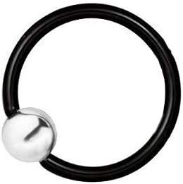 Sonals Pure 92.5 Sterling Silver Black Polish Clip On Body/Nose Ring For Women - No Piercing Needed (SSNR8)