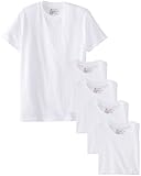 Hanes Comfort Soft Crew-Neck T-Shirt (Pack of 5),White,Medium
