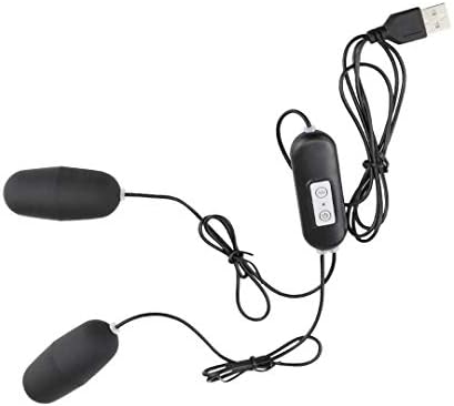 Robotic Toys USB Charging 12 Frequency Strong Vibration Massage Stimulate Dual Balls Flirting Erotic Female,Black
