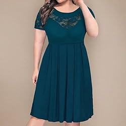 Short Sleeve Plus Size Midi Dress for Women Casual