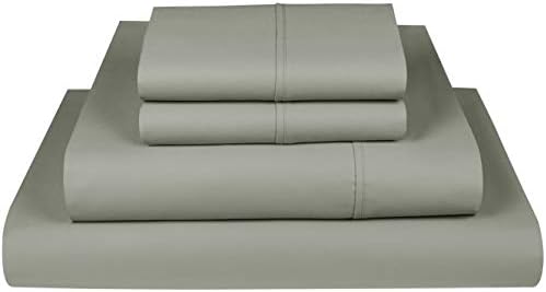 Threadmill Luxury 800 Thread Count California King 100% Cotton Sheets - Moonrock Grey Sateen Weave Bed-Sheets, Better Than Egyptian Cotton, 4 Pc Solid Bed Set, Fits 16" Deep Pocket