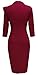 Women's 1950s Retro 3/4 Sleeve Bow Cocktail Party Evening Dress Work Pencil Dress Red Large