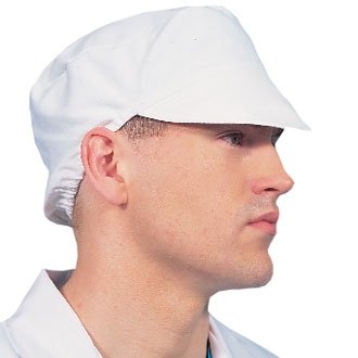 Whites Chefs Clothing A215 Poly-Cotton Bakers Cap with Snood, White, One Size
