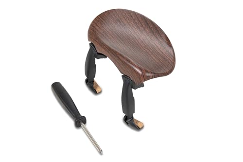 Wittner Chinrest Augsburg, centre-mounted chinrest Violin 1/8, high-tech plastic, anatomically shaped, height and tilt adjustable, with screwdriver, black, Made in Germany, 256151