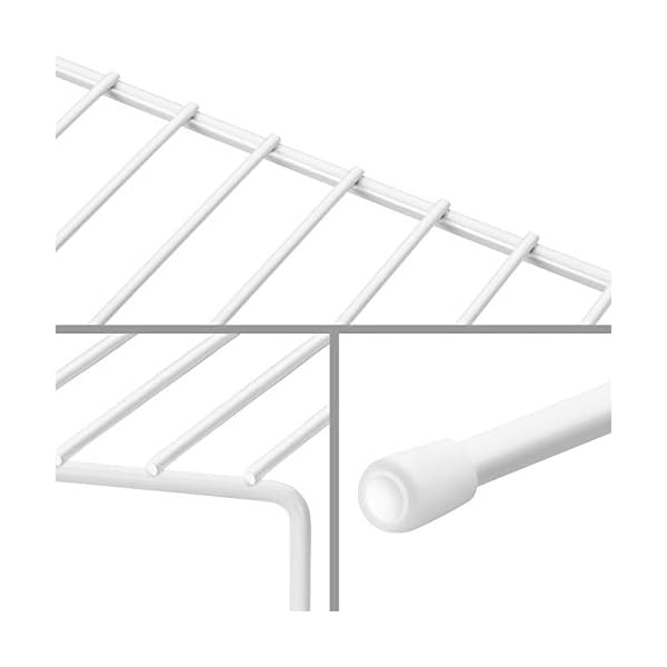 QIWODE-Kitchen-Cupboard-Organiser-Home-and-Kitchen-Storage-Shelf-Wire-Rack-Made-of-Metal-for-Kitchen-Cabinets-Counter-Tops-Pantries-Food-and-Utensils-White-Pack-of-2 QIWODE Kitchen Cupboard Organiser, Home and Kitchen Storage Shelf Wire Rack Made of Metal for Kitchen Cabinets, Counter…