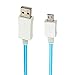 SQdeal Sky blue Visible LED EL Light Micro USB Sync Data Charging Charger Cable for HTC One M8 X, Samsung Galaxy S6 edge S5 S4 S3 S, Note 4 3 2 III II, Epic 4G Touch, Skyrocket, Galaxy Attain, Galaxy Note, Galaxy Nexus, Galaxy S, Galaxy Pocket, Rugby Smart and More Android Smart Phones