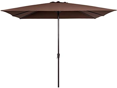 Amazon Com Sundale Outdoor 8x11 Ft Rectangular Patio Umbrella Table Market Umbrella With Crank Lift For Garden Deck Backyard Pool 8 Steel Ribs 220g Polyester Canopy Coffee Garden Outdoor