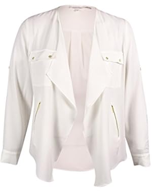 Calvin Klein Women's Tab Sleeve Open Front Top