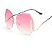 MINCL/unique Design Rimless Sunglasses Clear and Color With Box (gold, red)