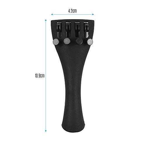 Muslady Violin Tailpiece Kit Carbon Fiber Fiddle with Four Fine Tuners and Tailpiece Gut Cord Professional Orchestral Strings Parts Kitï¼ˆfor 4/4, 3/4, 1/2, 1/4, 1/8 Violins Optionï¼‰