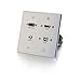 C2G 39703 HDMI, VGA, 3.5MM and USB Pass Through Double Gang Wall Plate, Aluminum