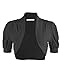 TL Women's Basic Comfy Versatile Short Sleeve Bolero Shrug Cardigan, BLACK, Small