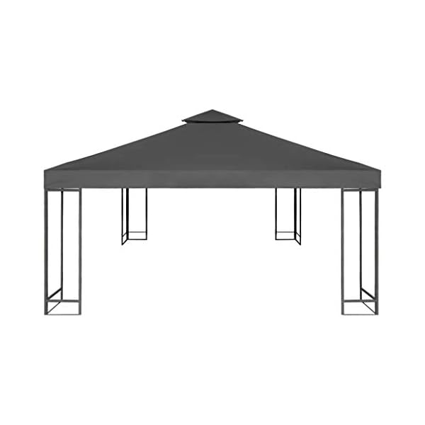 Wakects Dachüberdachung Topcover PVC Beschichtung Terrassenüberdachung Zelt Top mit 8 Ösen für Familie 310g/m² Dunkelgrau 3x3m – Bild 6