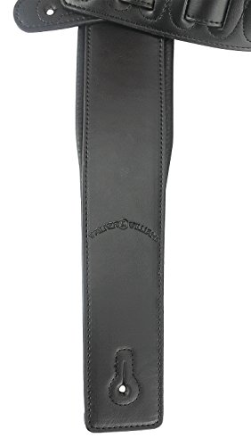 Walker & Williams G-918 Natural Finish Black Leather Padded Guitar Strap
