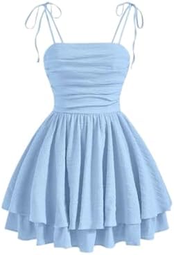 simple light blue short dress Mya Light Blue Satin Mini Dress - US 2