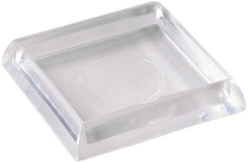 SHEPHERD HDWE PROD 19089 4 Pack 1-7/8" Inside Dimension Clear Square Smooth Plastic Based Caster Cup Clear Finish Clam Package
