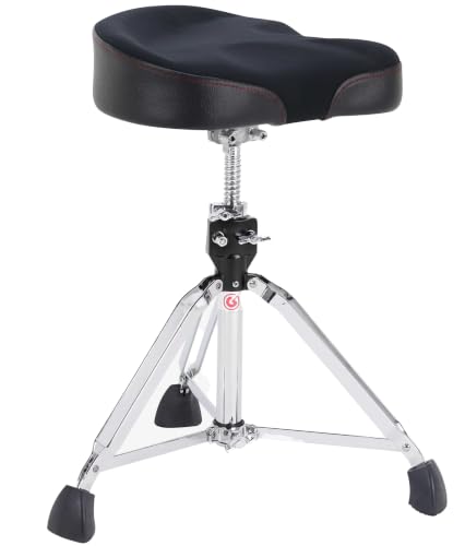 Gibraltar Schlagzeughocker, Drumhocker 9000 Series Saddle Neoprene, 9608NM (Durchmesser: 42cm, Neopren-Sitzfläche, Memory Lock, doppelstrebige Basis,