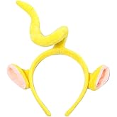 PHQOORYTH Womens Headbands Ears Fashion Headwear Yellow Hairband Hair Costume Accessories for Adult Halloween Cosplay Party Decorations