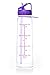 AQUANEÜ 30oz Inspirational Fitness Workout Sports Water Bottle with Time Marker | Measurements | Goal Marked Times for Measuring Your H2O Intake, BPA Free Non-Toxic Tritan (Believe Purple)