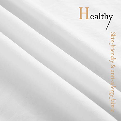 INGALIK Bedding 3 Piece Duvet Cover Set Full Size with Zipper Closure Ultra Soft Breathable 100% Washed Microfiber Hotel Luxury Solid Color Collection 3pc (1 Duvet Cover + 2 Pillow Shams) White
