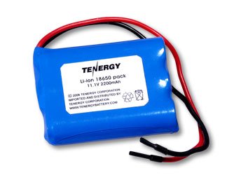 Tenergy Li-Ion 18650 11.1V 2200mAh Rechargeable Battery Pack with PCB Protection