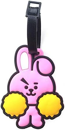 Fanmuran Kpop V Jungkook Cooky tata Cute Cartoon Bulletproof boy Travel Luggage Baggage Tags Name Bag Card Holder Bag Suitcase Labels (Cooky)