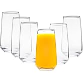 Vikko Drinking Glasses Set of 6, Highball Water Glasses 16.25 Ounce, Premium Tall Drinking Glass, Dishwasher Safe Drinking Ware