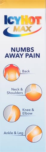 ICY HOT LIDOCAINE PAIN RELIEF PATCHES, NUMB AGGRAVATED NERVES WITH MAX STRENGTH LIDOCAINE 4% AND MENTHOL 1%, FAST-ACTING PAIN RELIEF FOR MINOR PAIN, BACKACHES, SPRAINS AND STRAINS, 5 CT.