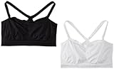 Hanes Women's Bandini Bra, White/Black, Medium (Pack of 2)