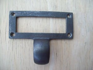 Ironmongery World Cast Iron Finger Label Frame Card Holder Pull Handle for Cabinets Drawers Etc