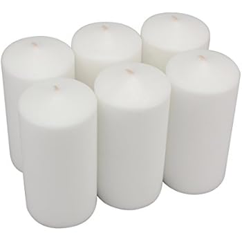 Stonebriar 6 Pack Tall 3 x 6 Inch Unscented White Pillar Set, Candle Decor for Lanterns, Hurricanes, and Centerpieces, Set of 6