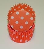 Orange Polka Dot Mini Size Cupcake Liners Baking Cups 100 count