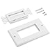 2-Pack Single Brush Wall Plate White Wall Mount Panel Cable Pass Through Insert for Wires,Speaker Wires,Cable Wall Plate for Coaxial Cables, HDTV HDMI Home Theater Systems