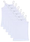 Sweet & Sassy Girls Undershirt Camisole Tank Tops, White, Medium/7-8 (Pack of 6)'