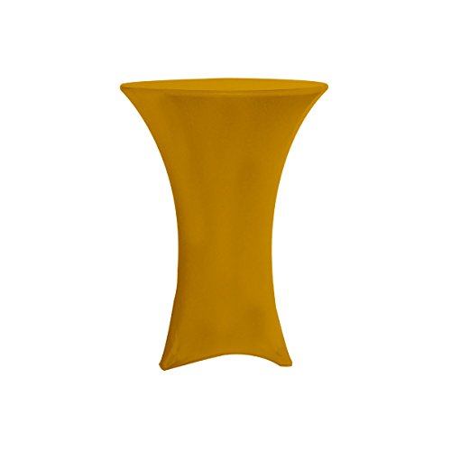 Your Chair Covers Highboy Cocktail Round Fitted Stretch Spandex Table Cover, 30" L, Gold