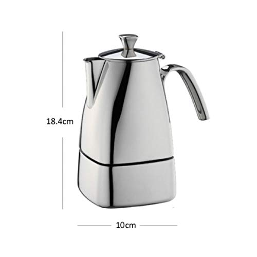 DYB Espressokocher Moka Pot Italian Concentrat Coffee Pot Edelstahl Home Office Make Kaffeegerät (Color : 300ml-1) – Bild 3