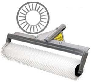 Midwest Rake Spiked Roller with, Replacement Roller (Various Roller Width: 9"-48"), 24" Roller Width, Blunt Spiked Roller on Aluminum Frame with Threaded Handle Adapter