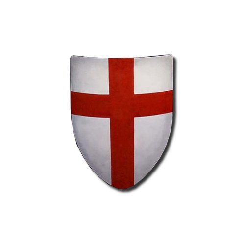 Crusades Medieval Shield - 16 Gauge Steel Battle Ready - White - One Size