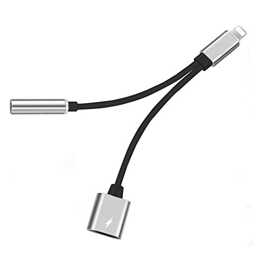 Headphone Jack Adapter for iPhone Dongle to 3.5mm Aux Earphone Splitter for iPhone Adaptor Convertor 2 in 1 Accessories Charging Audio Cables for iPhone X/XS Max XR 8/8Plus 7/7Plus Support for all iOS