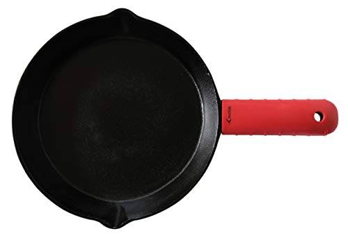 Silicone Hot Handle Holder, Potholder (Extra Thick Red) for Cast Iron Skillets, Pans, Frying Pans & Griddles, Metal and Aluminum Cookware Handles - Sleeve Grip, Handle Cover