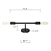 Phansthy 2 Light Vanity Light Matte Black Double Sconce Light for Hallway Kitchen Bathroom (Matte Black)
