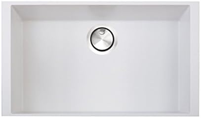 Nantucket Sinks PR3018-W Single Bowl Undermount Granite Composite Sink, Large, White