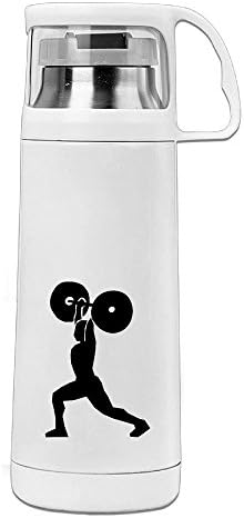 BakeOnion Weightlifting Man Vacuum Cup Travel Mug With Handle Cup Water Bottle For Travel Sport Gym School