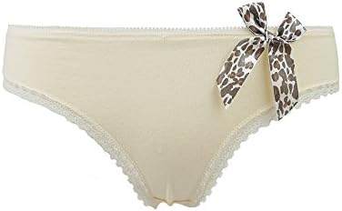 Women Sexy Cotton Thongs Intimates Briefs Tangas Ladies Panties(6 Pack)Apricot XL